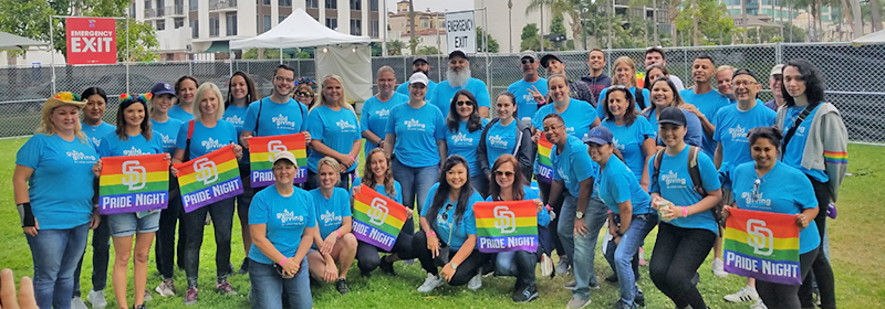 Volunteers at Pride event