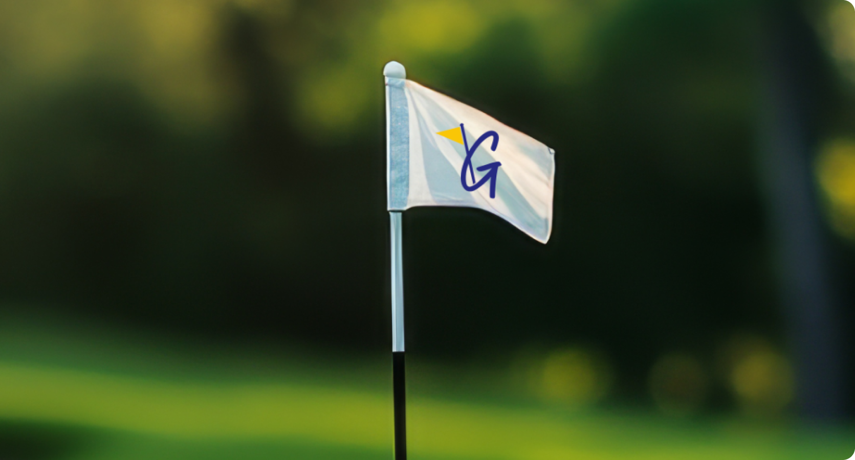 Golf flag with Guild for Good icon